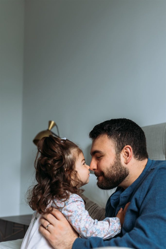 Father and Daughter Photos of Play and Snuggles, In Home Photoshoot,  NYC Westchester County Family Photography